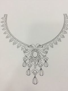 Hand-drawn sketch of a jewellery design